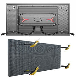 OFM Series Outdoor access 2ftx1ft IP68 high brightness Modular Led cabinet support 90°corn led video wall and LED cube